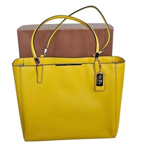 Coach Yellow Leather Tote Bag